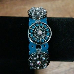 snap button  interchangeable leather braclet